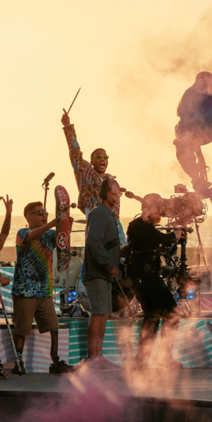 Anderson .Paak on stage during the Paralympic Handover Celebration at Venice Beach