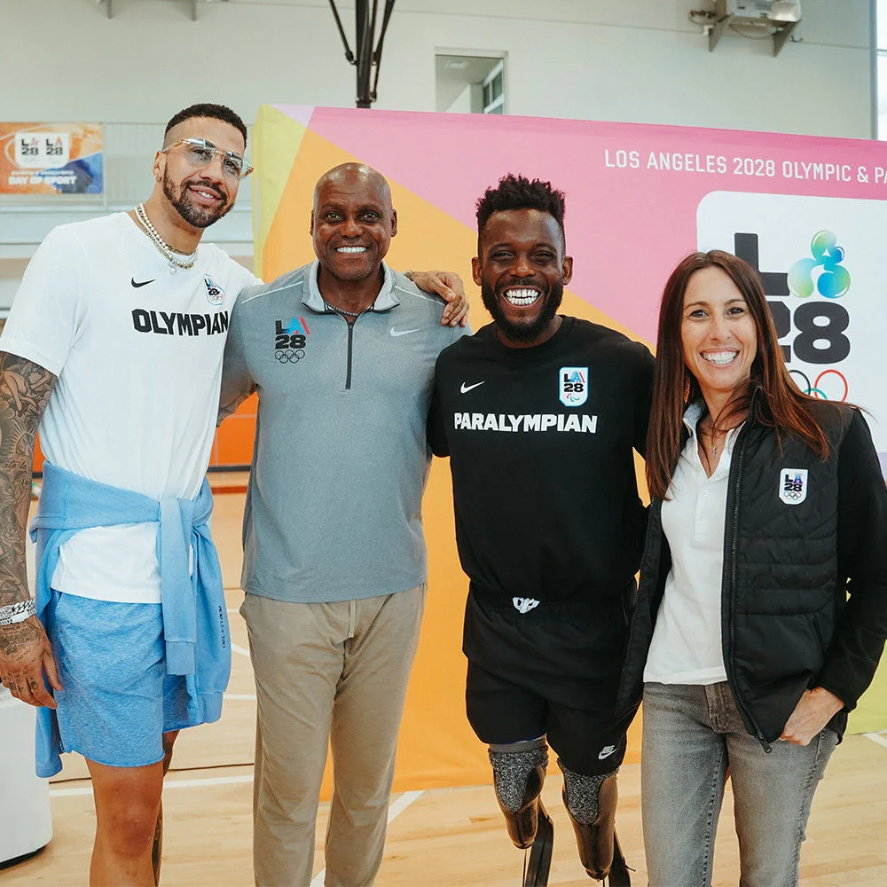 Olympians Miles Chamley-Watson and Carl Lewis, and Paralympian Blake Leeper and Olympian Janet Evans