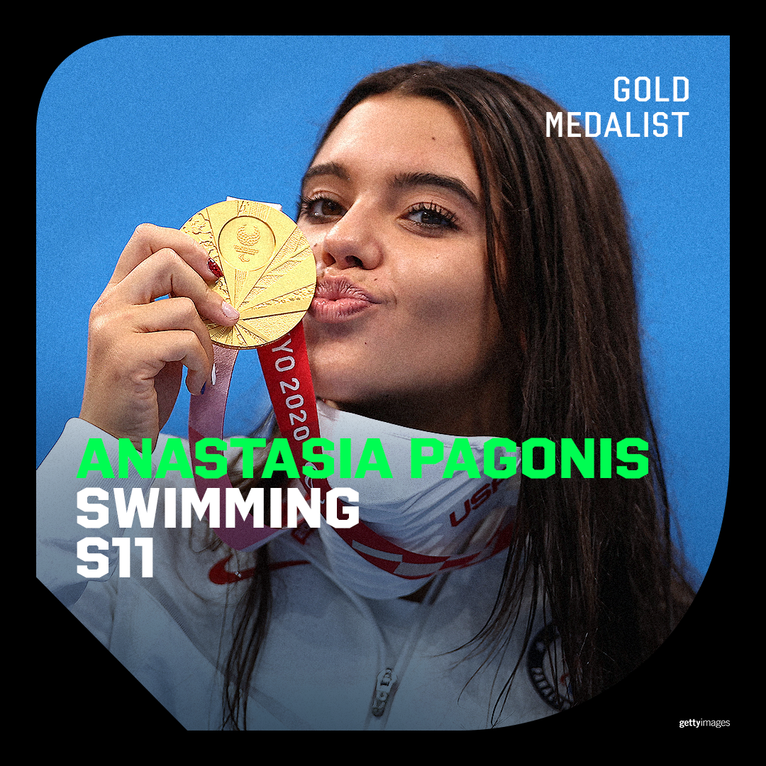 Anastasia Pagonis at the Tokyo Paralympic Gold Medalist in Swimming S11
