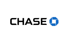 Chase logo with black text and blue Chase logo