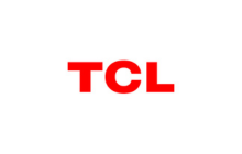 Logotipo de TCL in letras rojas